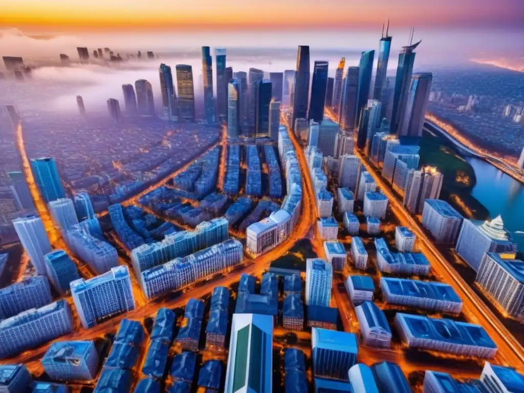 Contraste arquitectónico en ciudad vibrante: mercado inmobiliario en auge Vibrante ciudad con arquitectura antigua y moderna, simbolizando mercados inmobiliarios regionales accesibles