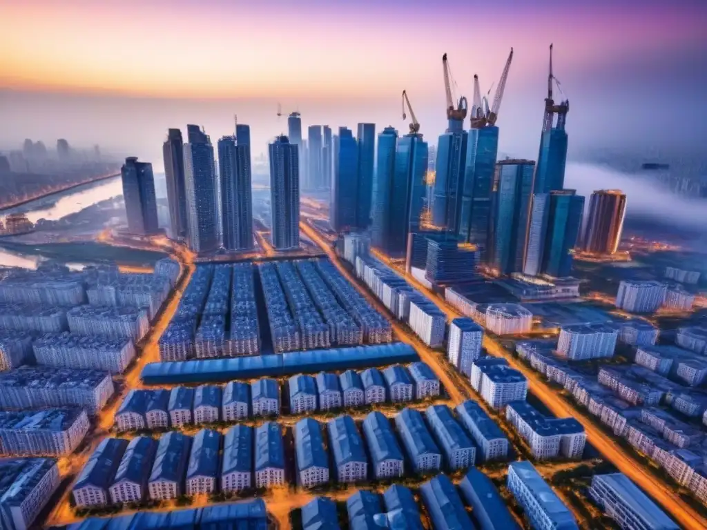Cityscape vibrante en país en desarrollo: oportunidades inmobiliarias Vibrante ciudad en desarrollo, con rascacielos, calles llenas de gente y oportunidades de financiamiento inmobiliario países en desarrollo