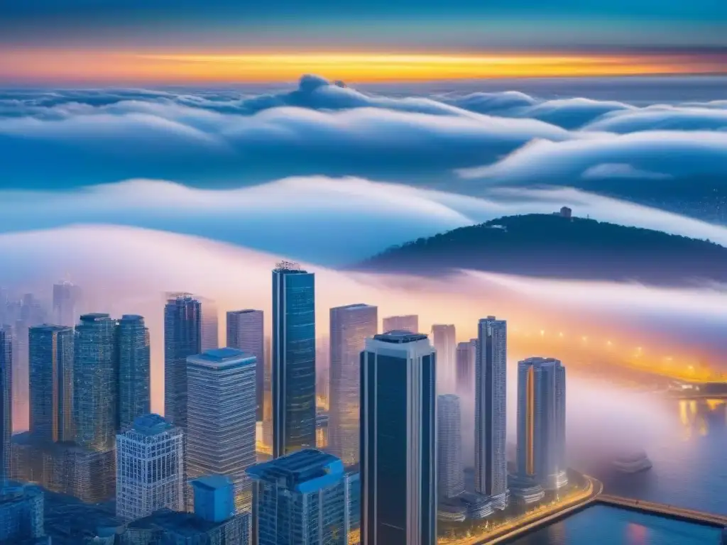 Vibrante ciudad con diversa actividad inmobiliaria Vibrante ciudad con diversidad de personas realizando actividades inmobiliarias