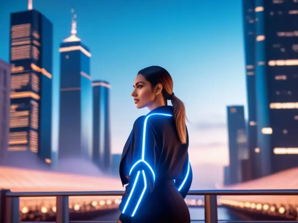 Metropolis blockchain: revolución en financiamiento inmobiliario Vibrante ciudad futurista de noche con redes blockchain entre rascacielos, reflejando la integración de Blockchain en financiamiento inmobiliario