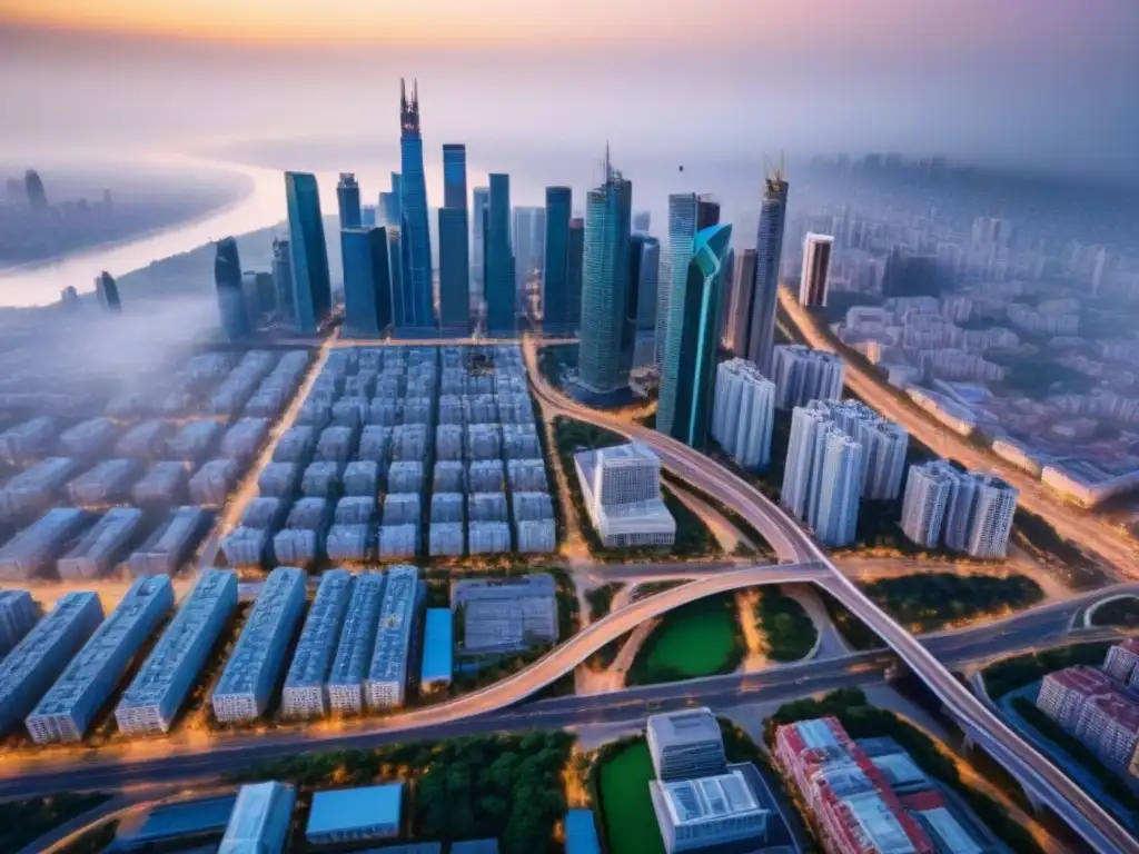 Transformación urbana: impacto del desarrollo en la economía local Vibrante ciudad con impacto desarrollo urbano economías locales