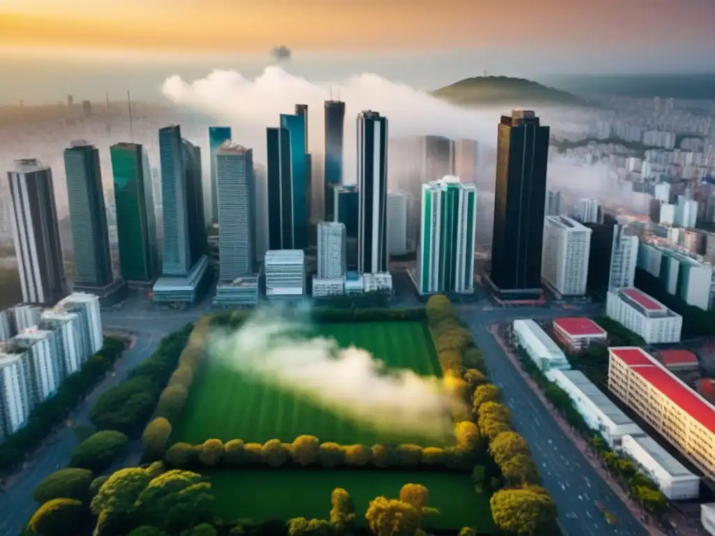 Descubre la vibrante ciudad latinoamericana con sus rascacielos modernos y edificios históricos