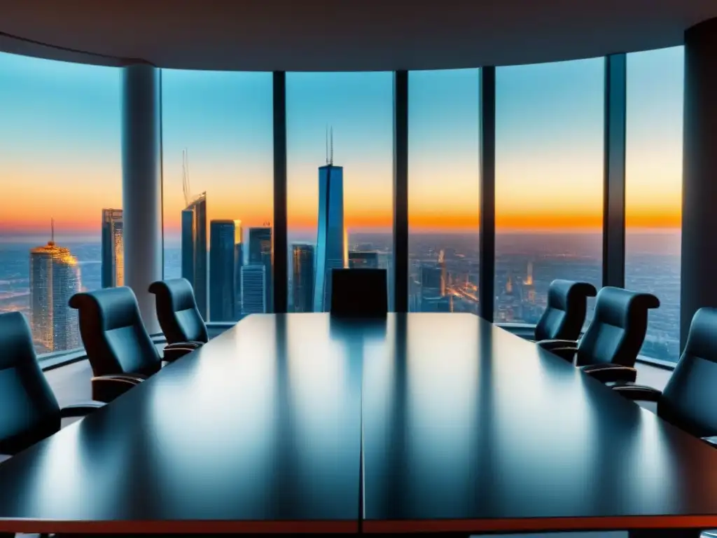 Profesionales internacionales debaten inversiones inmobiliarias en sala de juntas moderna Una vibrante discusión de profesionales en inversión inmobiliaria internacional