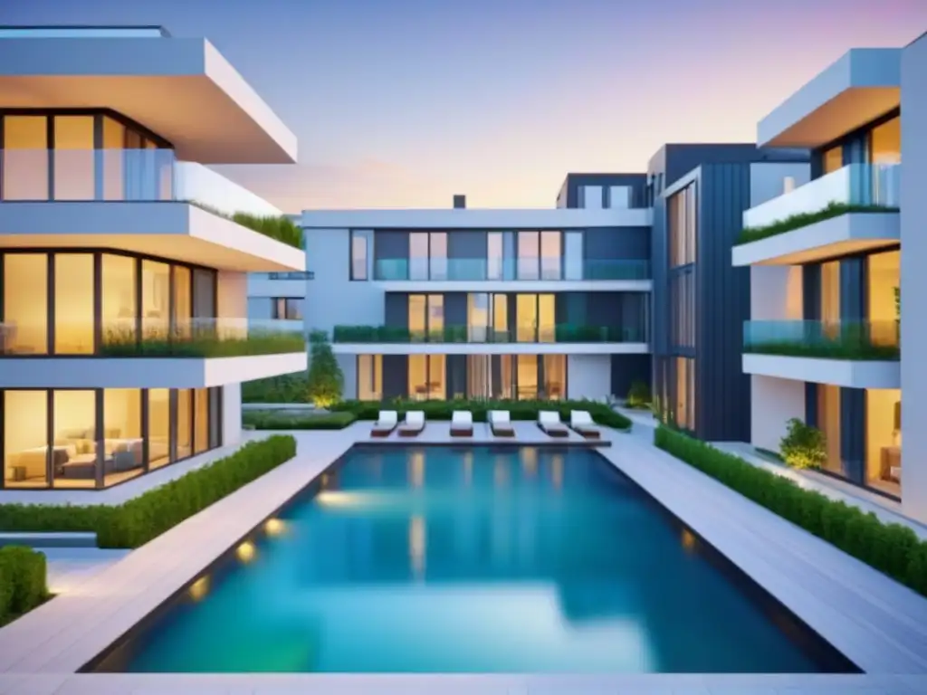 Edificio moderno con amenities y diseño contemporáneo en zona urbana Vibrante edificio multifamiliar con amenidades, terraza, piscina y áreas verdes