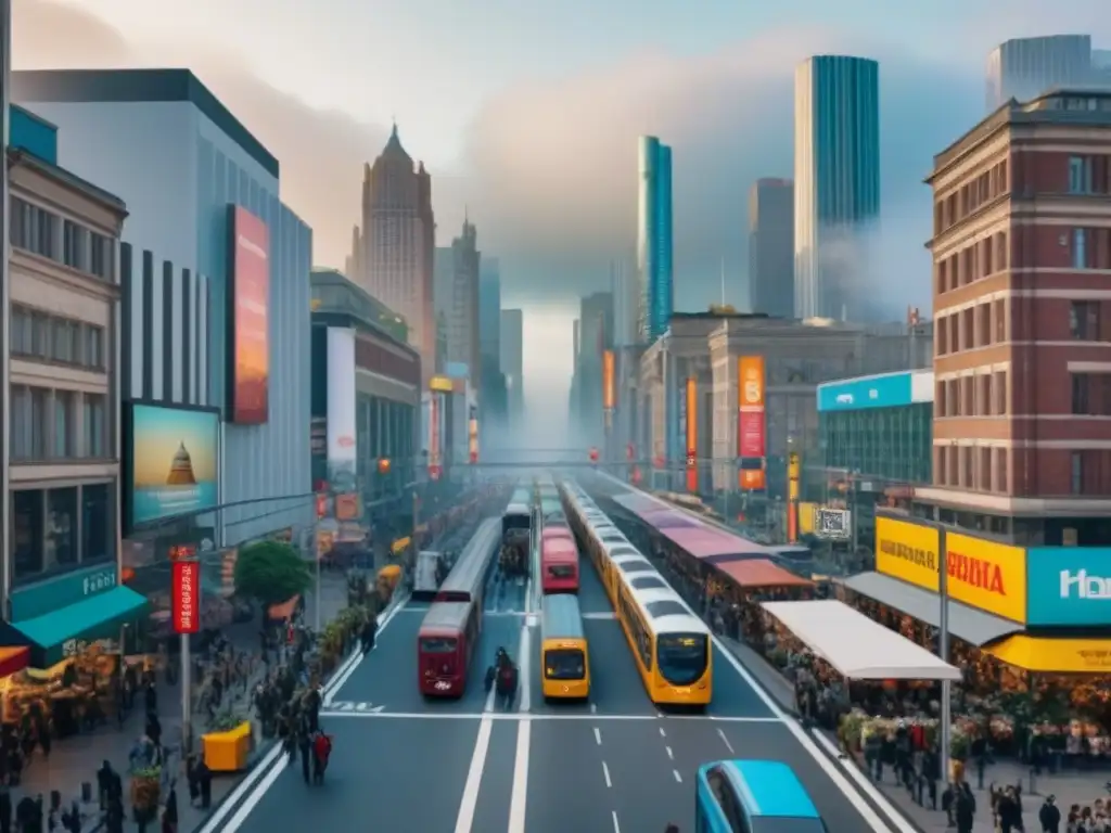 Cityscape vibrante: diversidad demográfica en acción Vibrante escena urbana con diversidad demográfica y tendencias mercado inmobiliario estrategia