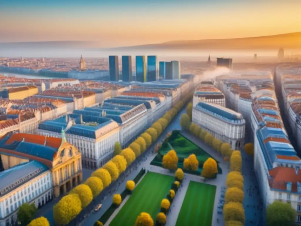 Oportunidades de inversión en Europa: ciudad vibrante con historia y modernidad Vibrante paisaje urbano europeo, reflejo de las tendencias inversión inmobiliaria Europa