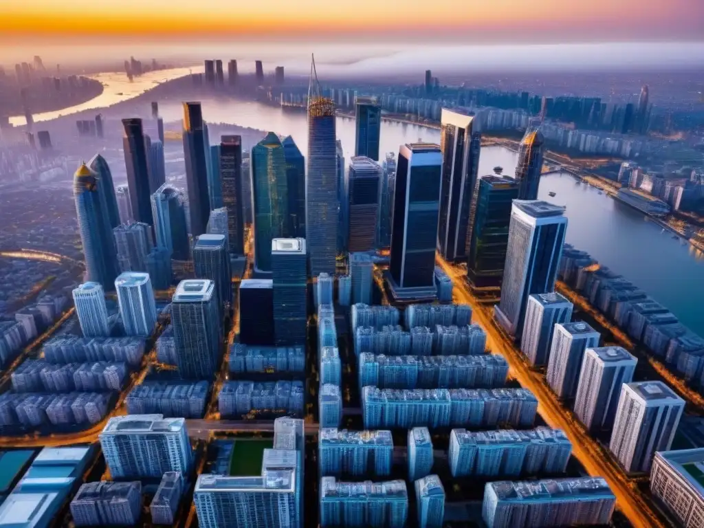 Un vibrante paisaje urbano con rascacielos y hogares residenciales, ideal para Consejos para destacar en afiliados