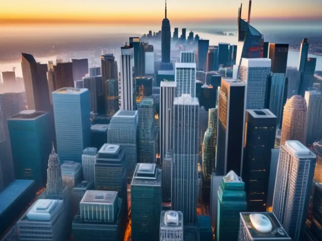 Inversores expertos en la ciudad: colaboración en bienes raíces comerciales Vibrante skyline de la ciudad con inversores profesionales discutiendo, ideal para consejos inversores REITs comerciales