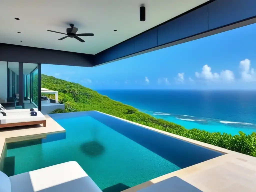 Villa de lujo con piscina infinity en acantilado y vistas al mar Villa de lujo en acantilado con piscina infinita privada y vistas al mar