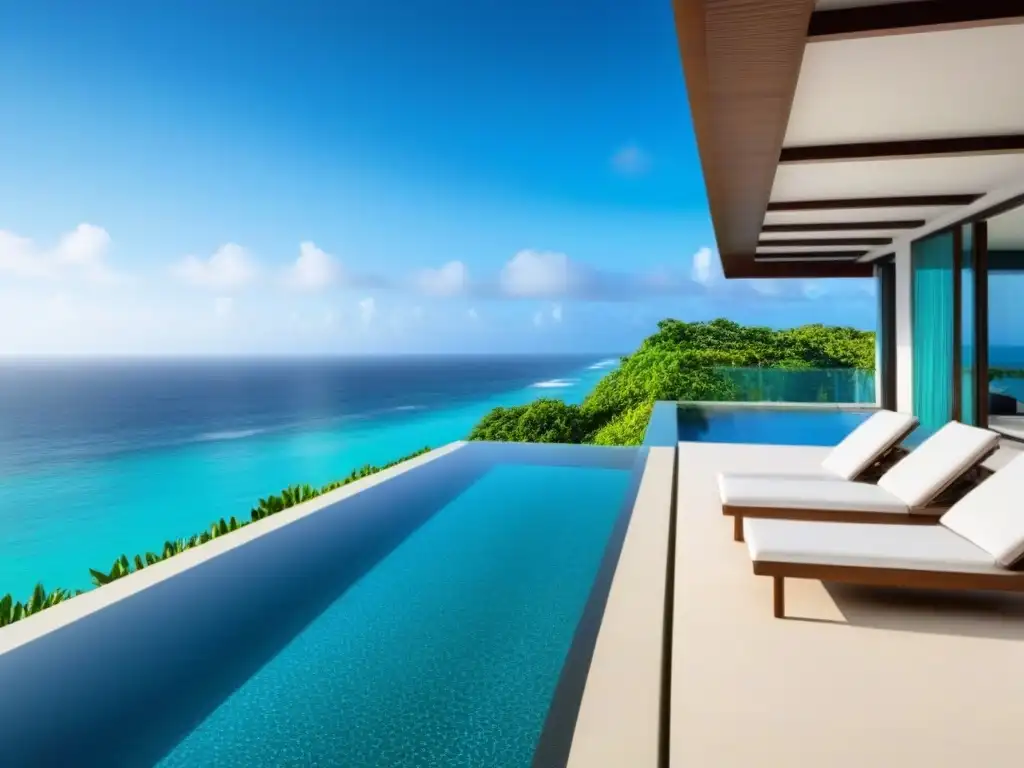 Villa de lujo frente al mar con piscina infinita privada Villa de lujo frente a la playa con piscina infinita privada, rodeada de exuberante vegetación tropical y vistas al mar