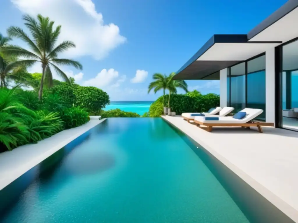 Villa de lujo frente al mar: diseño moderno con piscina infinita Villa de lujo frente a la playa con piscina de borde infinito, ideal para una inversión inteligente en segunda vivienda