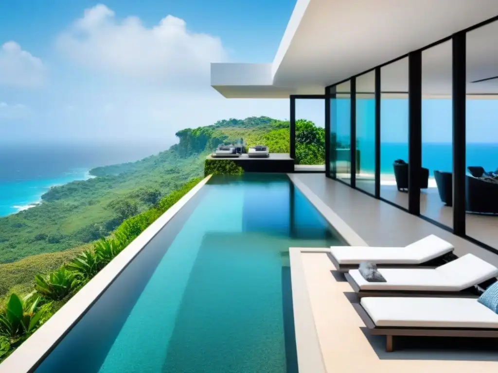 Villa de lujo con vistas al mar y diseño moderno Villa de lujo con privacidad en gestión propiedades lujo: arquitectura moderna con vistas al mar y naturaleza exuberante