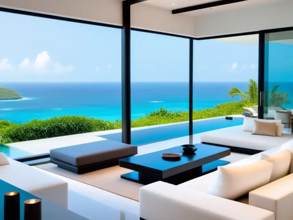 Villa de lujo con piscina infinita privada en la playa Villa de lujo con vista al mar, infinity pool privada y diseño elegante