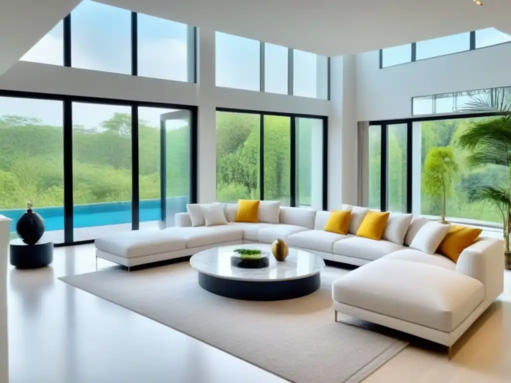 Villa de lujo con diseño elegante y sofisticado Villa moderna de lujo con diseño elegante y exuberante vegetación, ideal para estrategias email marketing inmobiliarias lujo