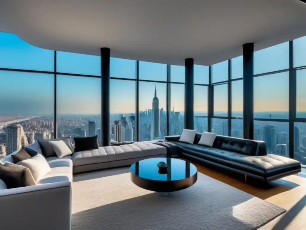 Penthouse de lujo: sofisticación y elegancia en la ciudad Visita a propiedad de lujo: Penthouse moderno con vistas a la ciudad, muebles elegantes y acabados de alta gama