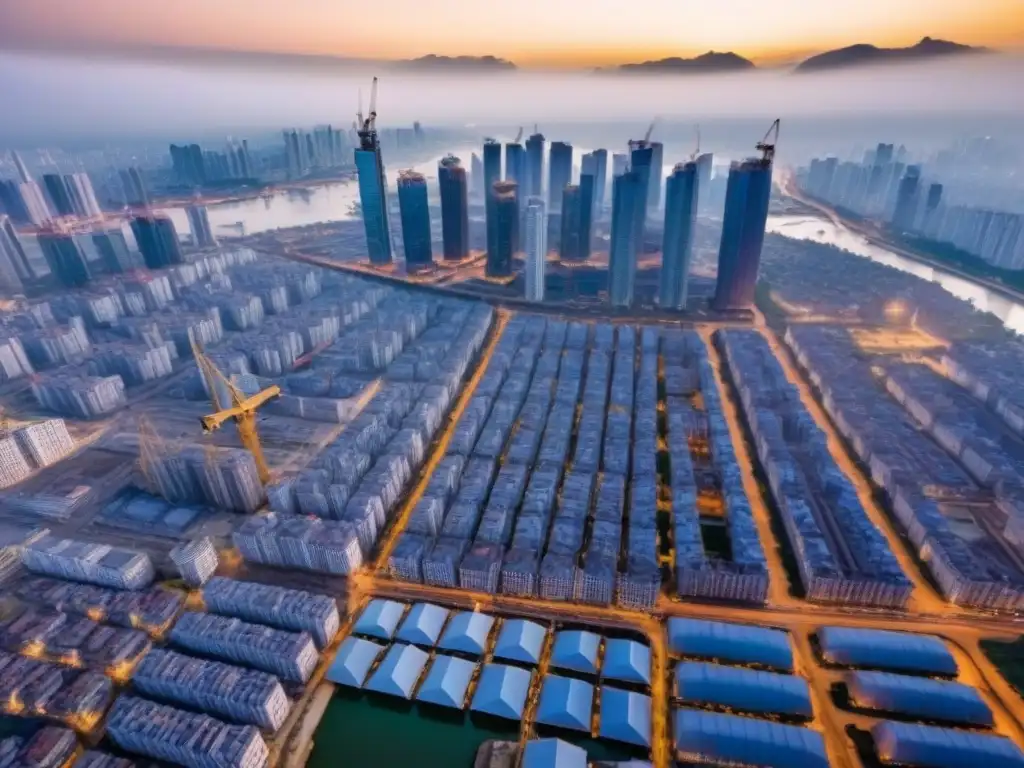 Metrópolis en crecimiento: Oportunidades inmobiliarias en países emergentes Vista aérea de una ciudad en desarrollo con oportunidades inversión mercados inmobiliarios