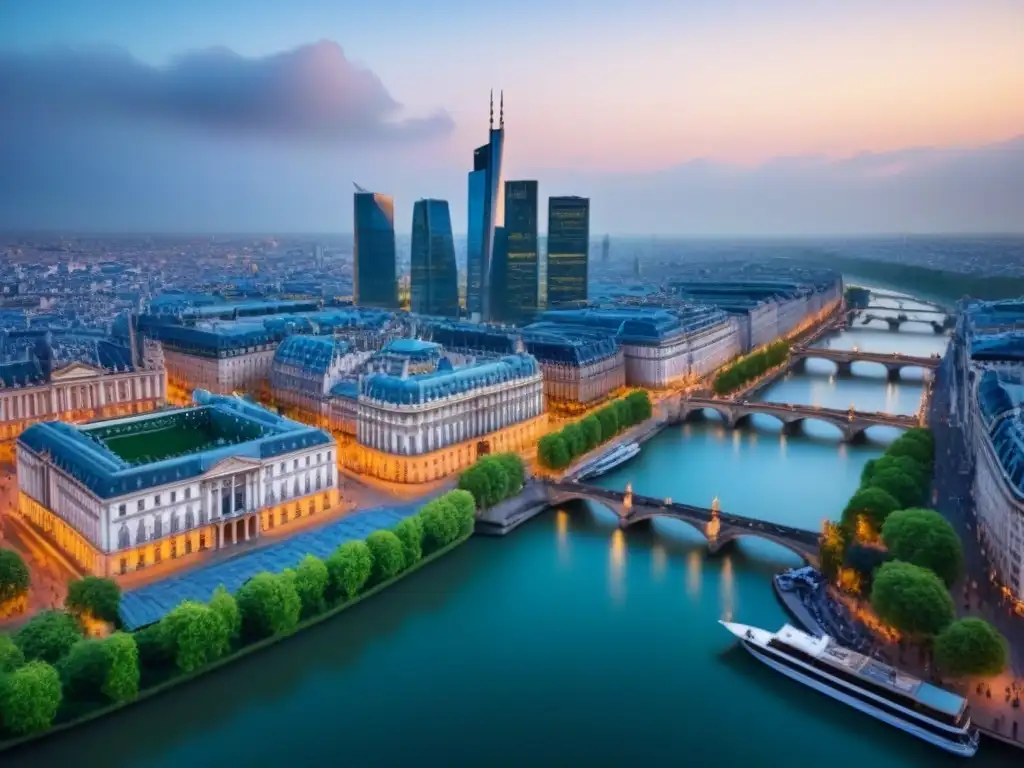 Panorama urbano europeo: inversión inmobiliaria vibrante Vista aérea de una ciudad europea con rascacielos modernos y arquitectura histórica, reflejando las tendencias de inversión inmobiliaria en Europa