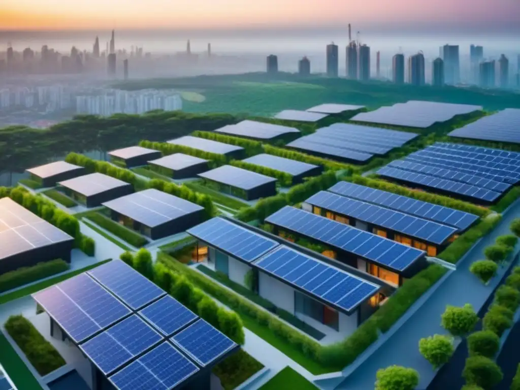 Cityscape sostenible: armonía entre naturaleza y arquitectura Vista aérea de ciudad sostenible con certificaciones sostenibles sector inmobiliario
