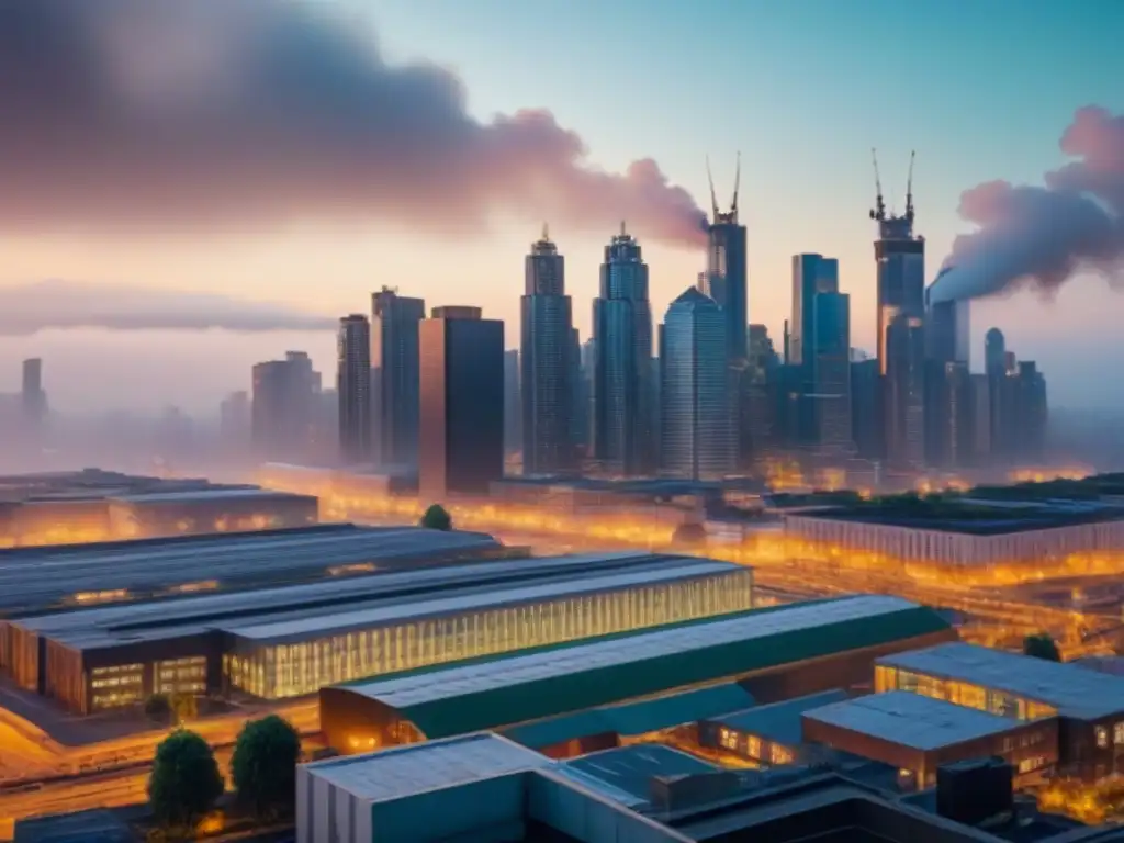Skyline urbano: arquitectura moderna en 8K Vista detallada de una ciudad moderna, resaltando la normativa local en proyectos inmobiliarios