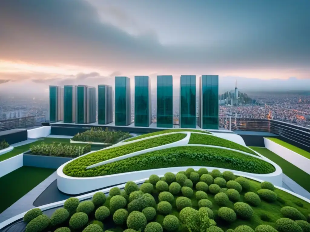 Vista detallada y futurista de un edificio híbrido de inversión inmobiliaria, fusionando elementos modernos y tradicionales en la ciudad