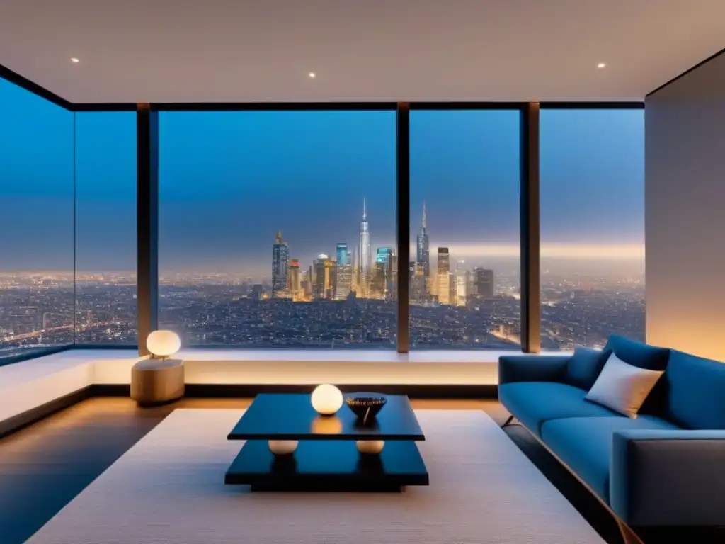 Vista exclusiva de una lujosa penthouse moderna con tecnología en inversión inmobiliaria exclusiva