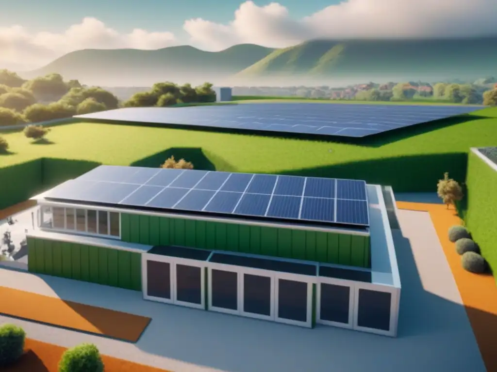 Construcción futurista: IA y robótica construyen hogar eficiente Vista futurista: Construcción con IA y robótica para hogar eficiente