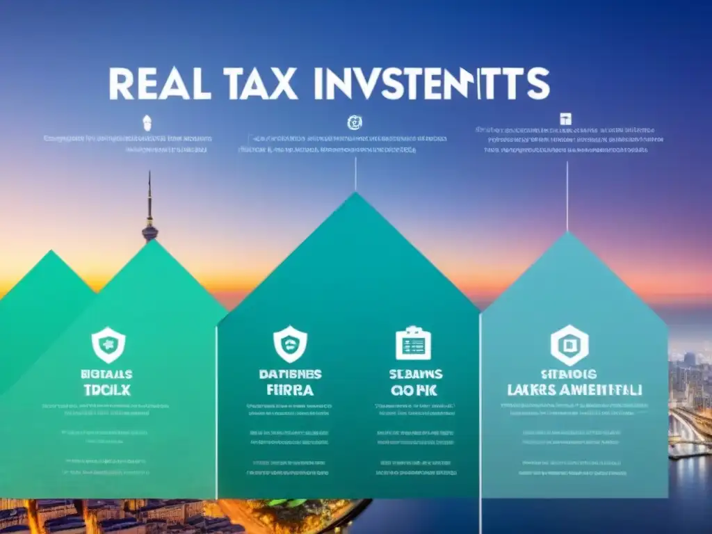 Inversión inmobiliaria global: guía fiscal paso a paso Visual moderno de guía fiscal para inversiones inmobiliarias internacionales