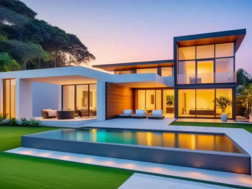 Arquitectura multigeneracional: familia diversa en hogar moderno Una vivienda multigeneracional moderna y elegante con espacios interconectados, representando la evolución de las estructuras familiares